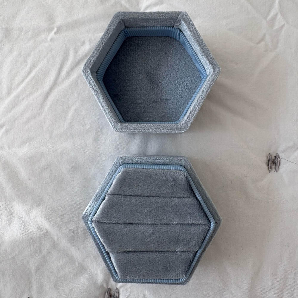 Blue Velvet Wedding Ring Box